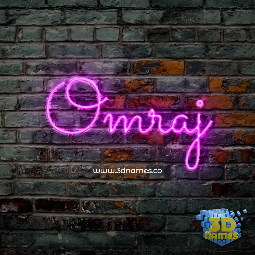 omraj in Pink Neon style - 3D name wallpaper