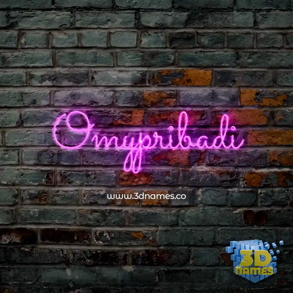 omypribadi in Pink Neon style - 3D name wallpaper