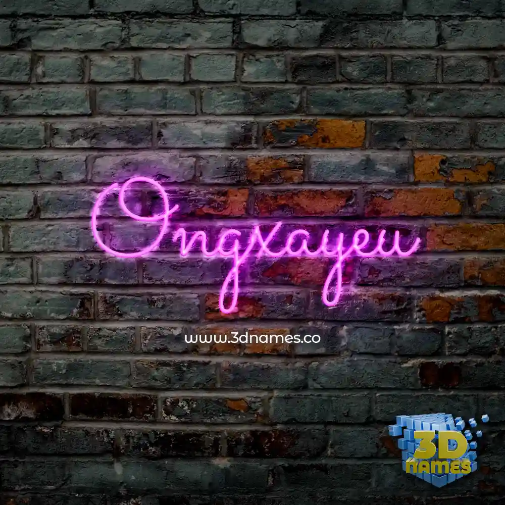 ongxayeu in Pink Neon style - 3D name wallpaper