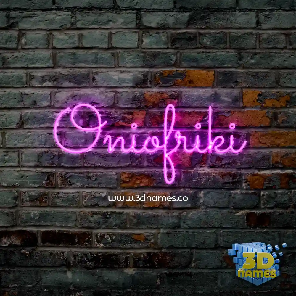 oniofriki in Pink Neon style - 3D name wallpaper