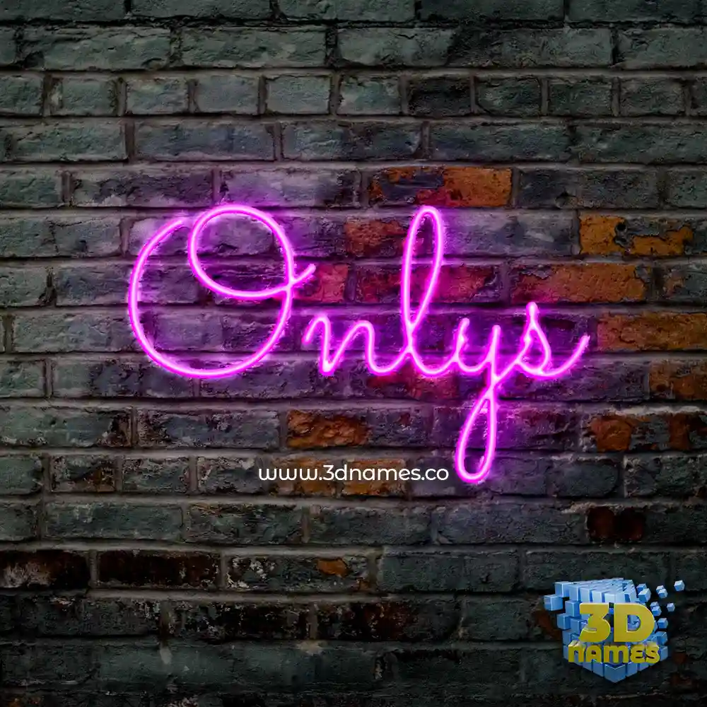 onlys in Pink Neon style - 3D name wallpaper