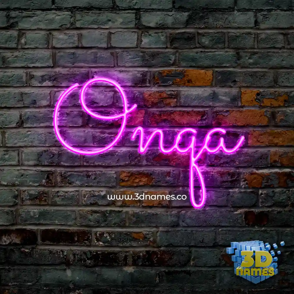 onqa in Pink Neon style - 3D name wallpaper