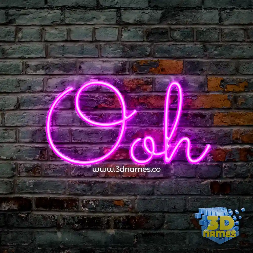 ooh in Pink Neon style - 3D name wallpaper