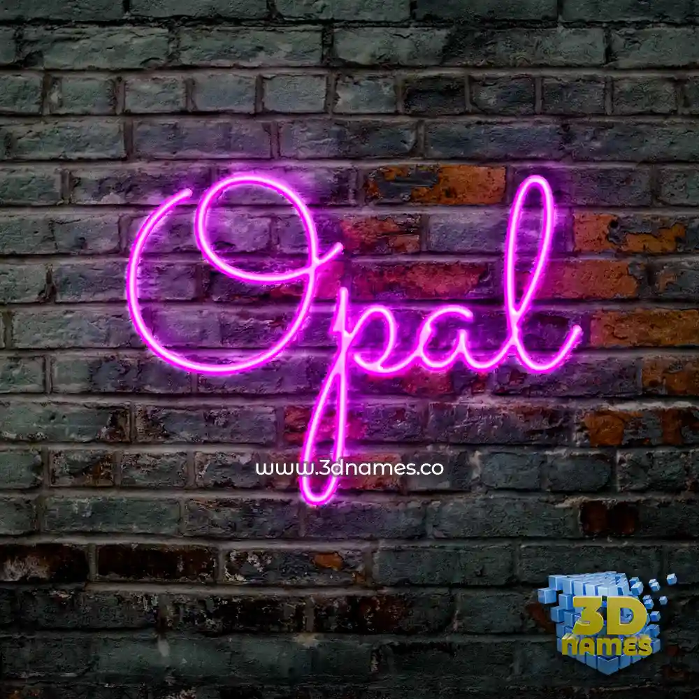 opal in Pink Neon style - 3D name wallpaper