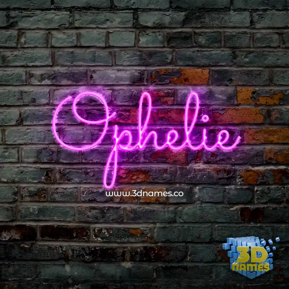 ophelie in Pink Neon style - 3D name wallpaper