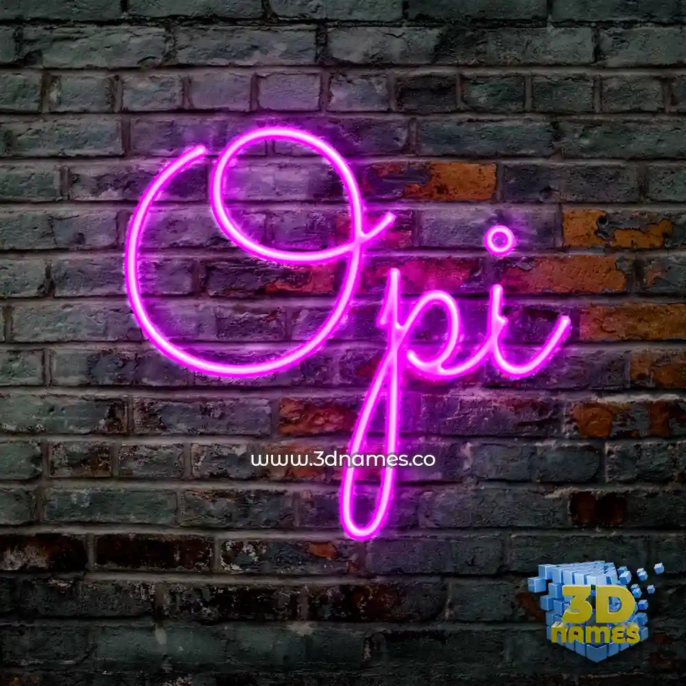 opi in Pink Neon style - 3D name wallpaper