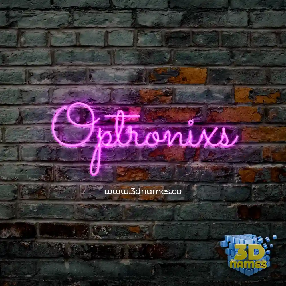 optronixs in Pink Neon style - 3D name wallpaper