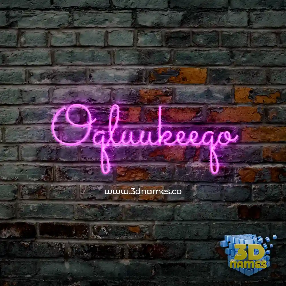 oqluukeeqo in Pink Neon style - 3D name wallpaper