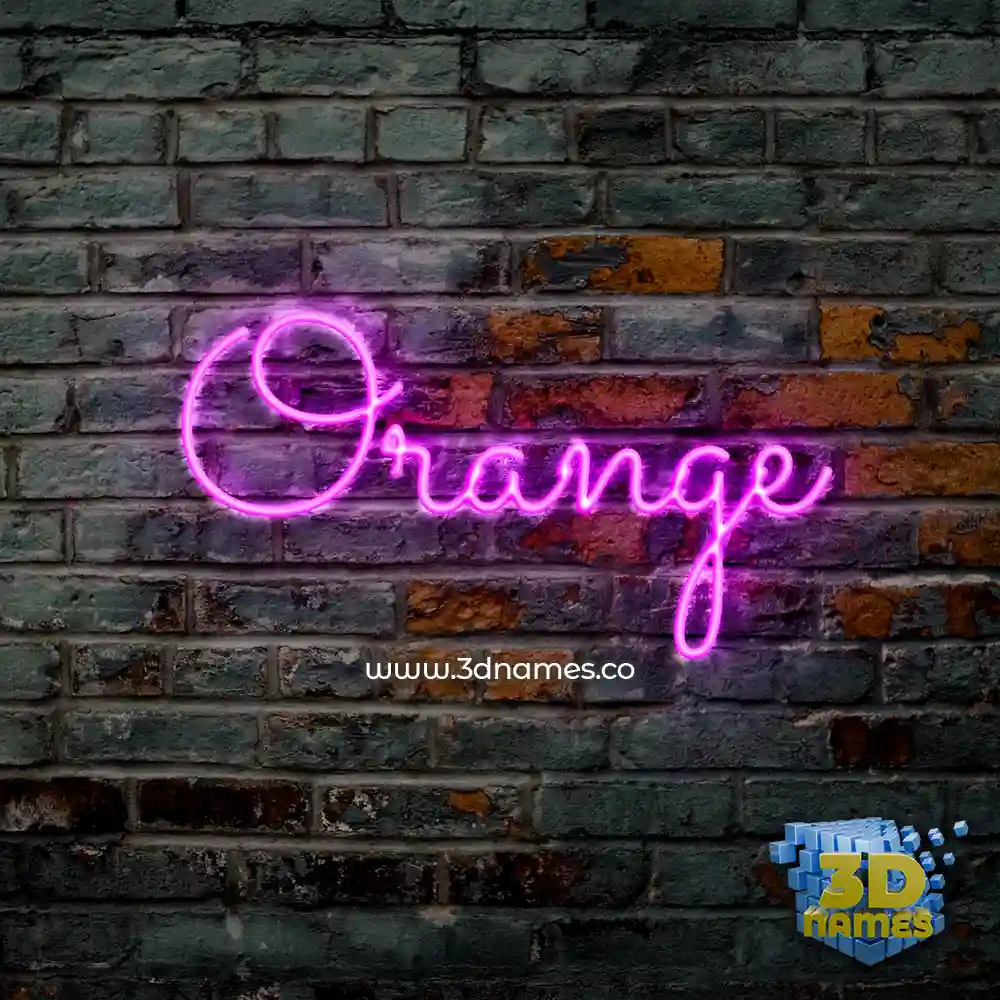 orange in Pink Neon style - 3D name wallpaper