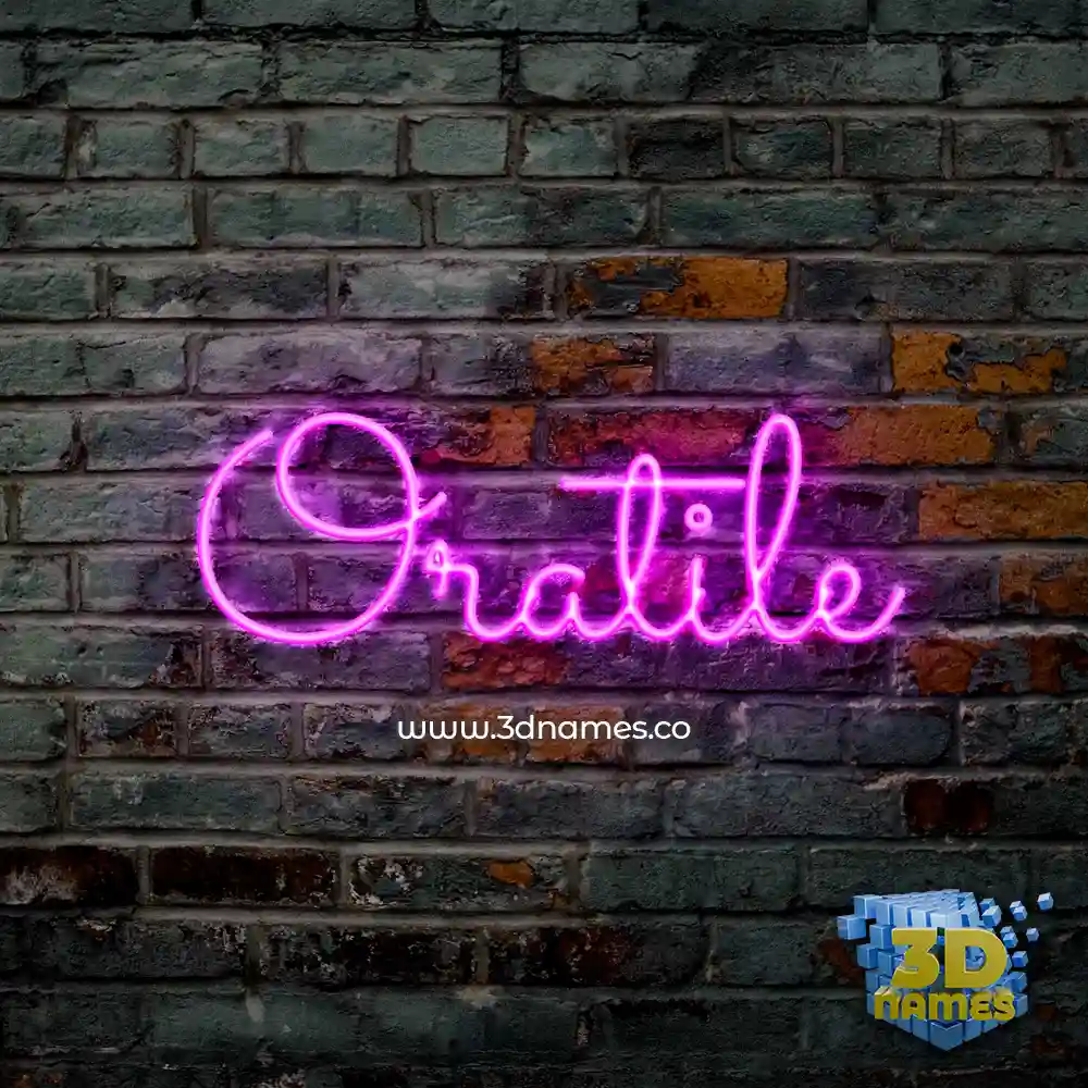 oratile in Pink Neon style - 3D name wallpaper