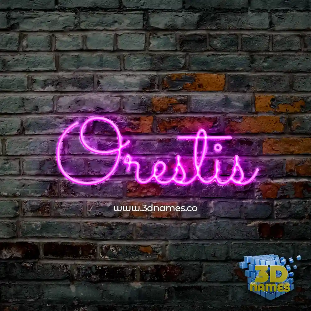orestis in Pink Neon style - 3D name wallpaper