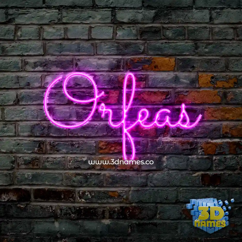 orfeas in Pink Neon style - 3D name wallpaper