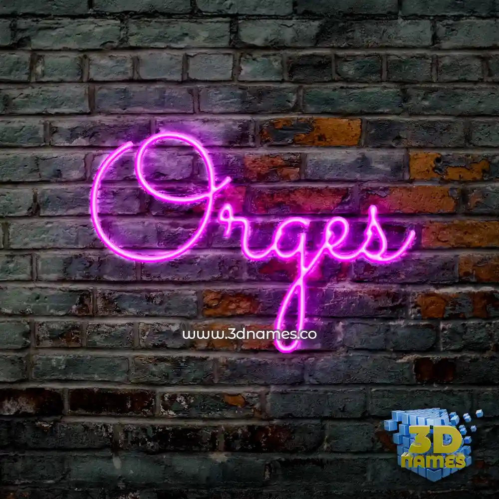 orges in Pink Neon style - 3D name wallpaper