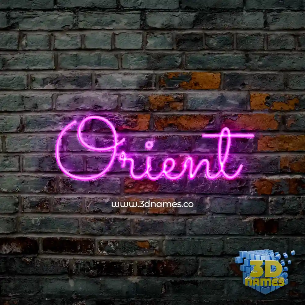 orient in Pink Neon style - 3D name wallpaper