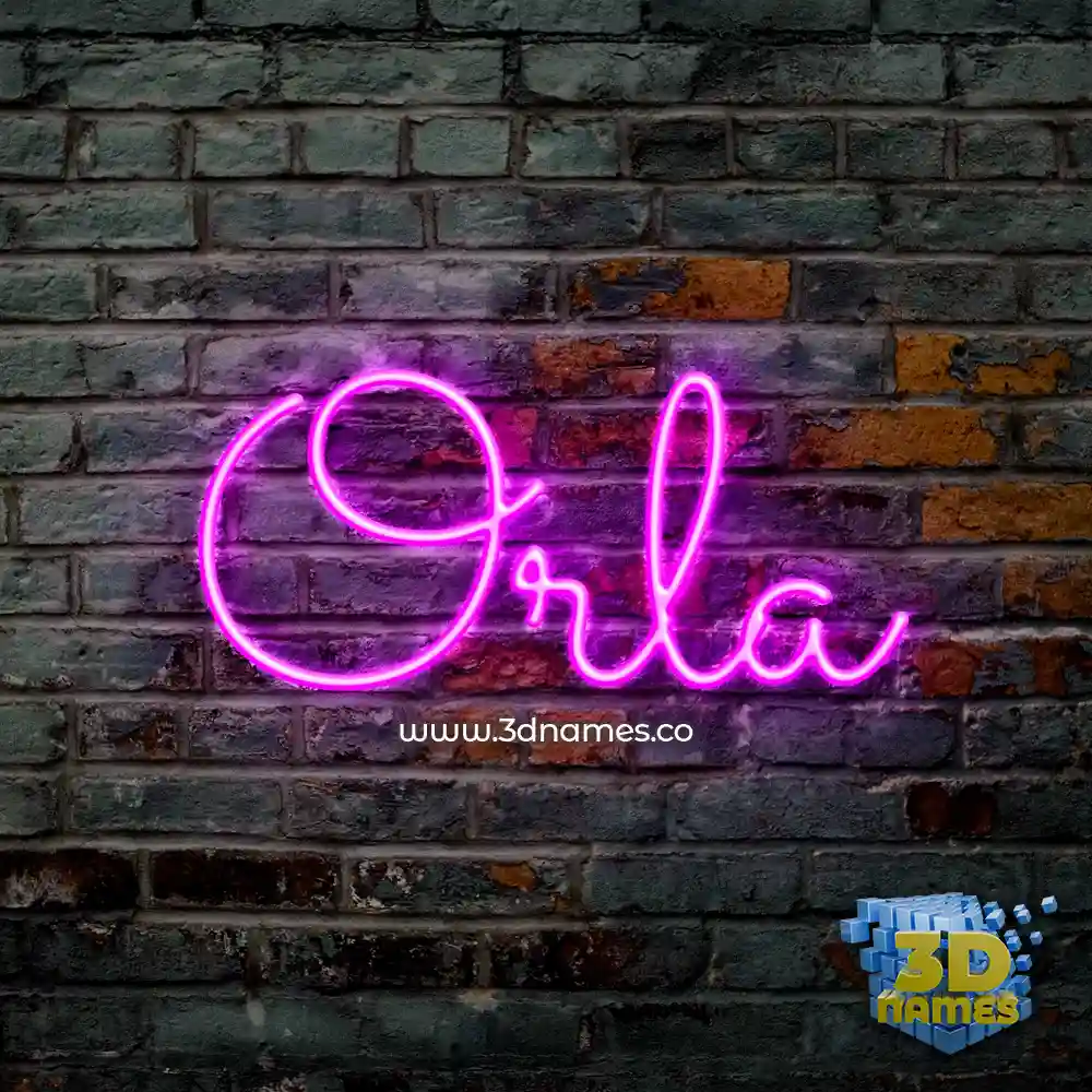 orla in Pink Neon style - 3D name wallpaper
