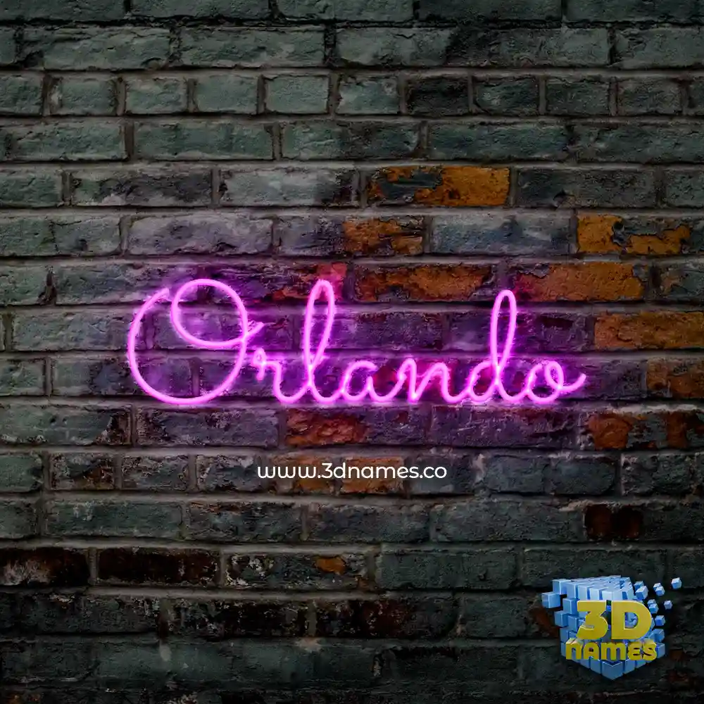 orlando in Pink Neon style - 3D name wallpaper