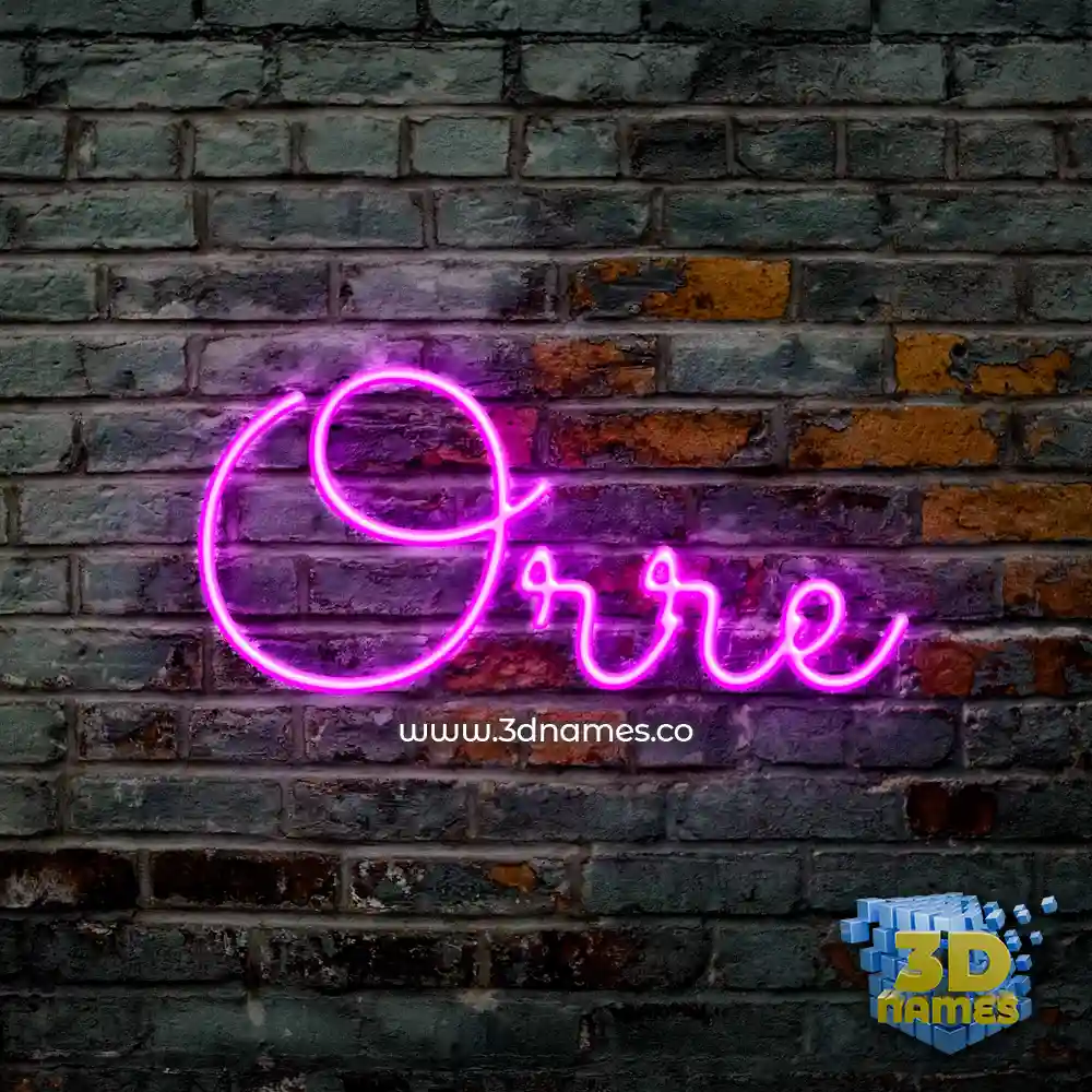 orre in Pink Neon style - 3D name wallpaper