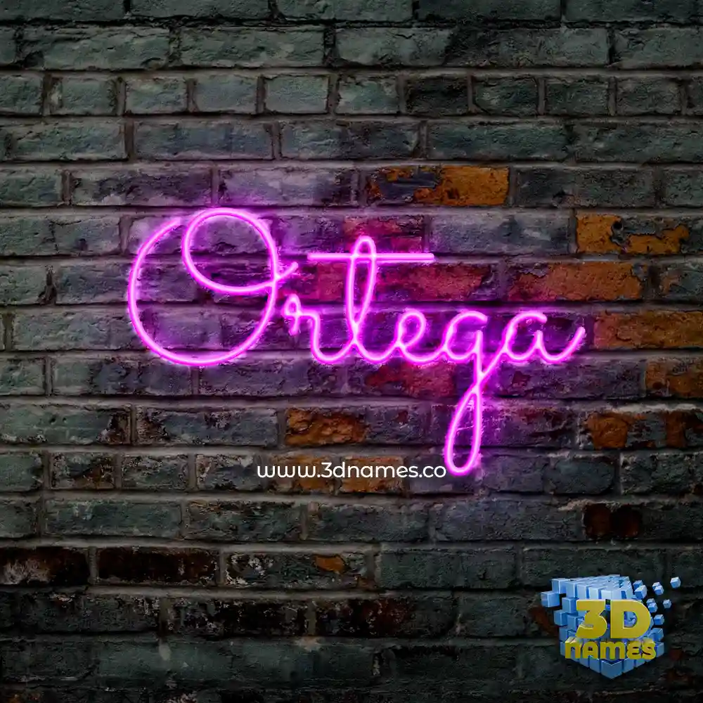 ortega in Pink Neon style - 3D name wallpaper