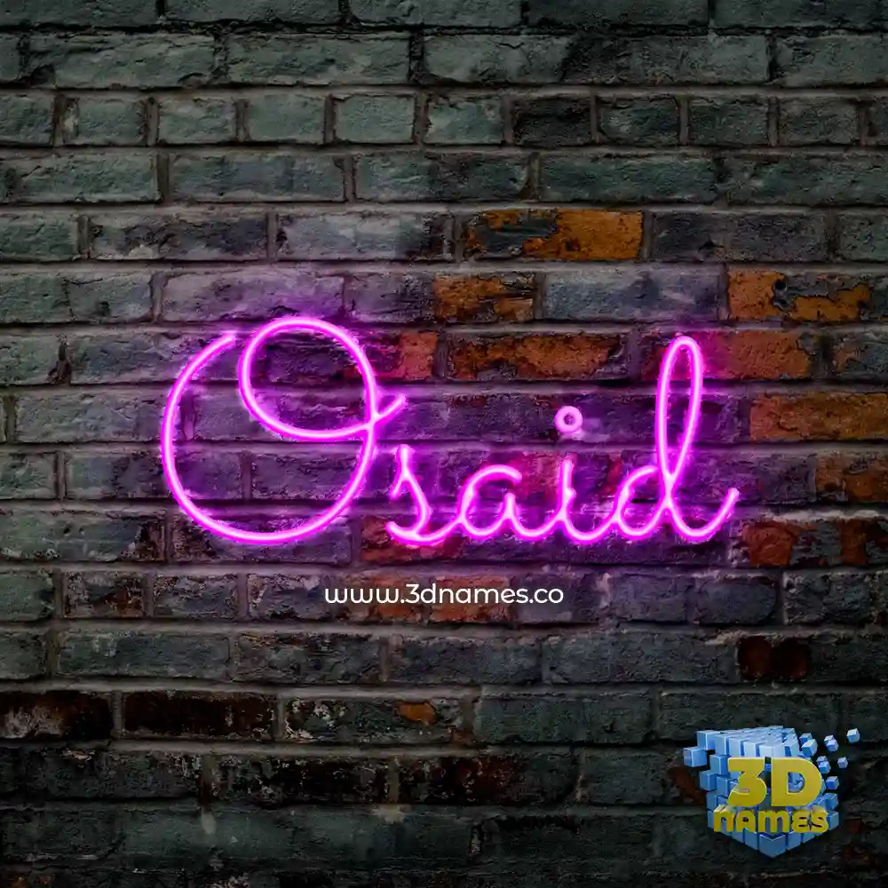 osaid in Pink Neon style - 3D name wallpaper
