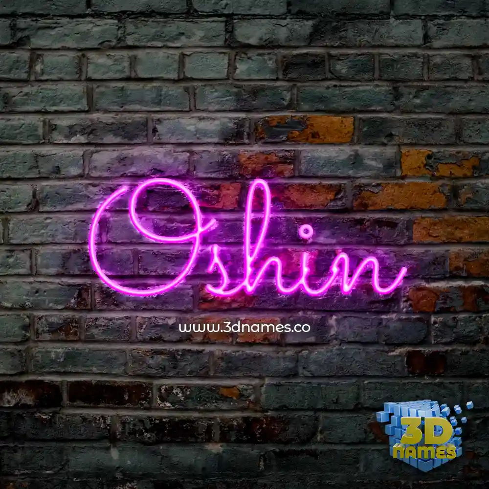 oshin in Pink Neon style - 3D name wallpaper
