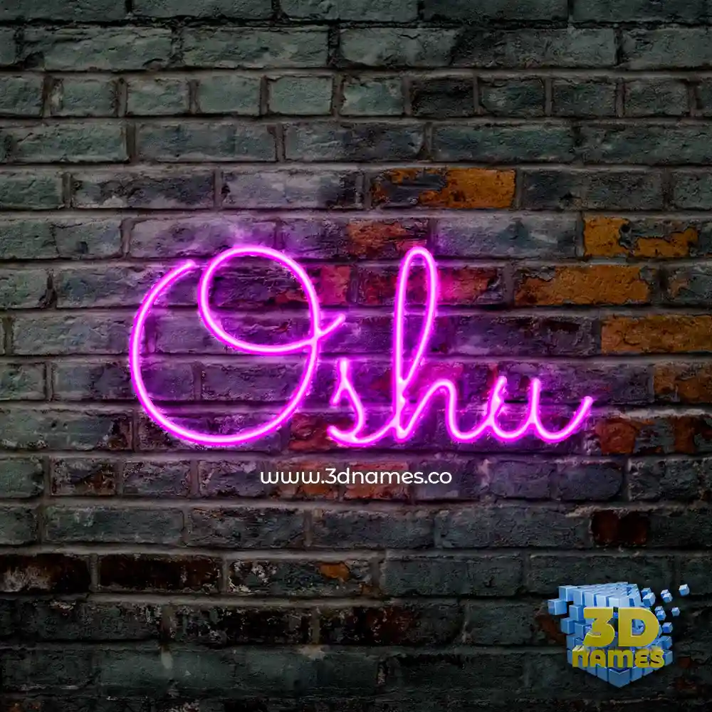 oshu in Pink Neon style - 3D name wallpaper