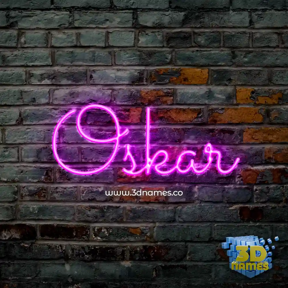 oskar in Pink Neon style - 3D name wallpaper