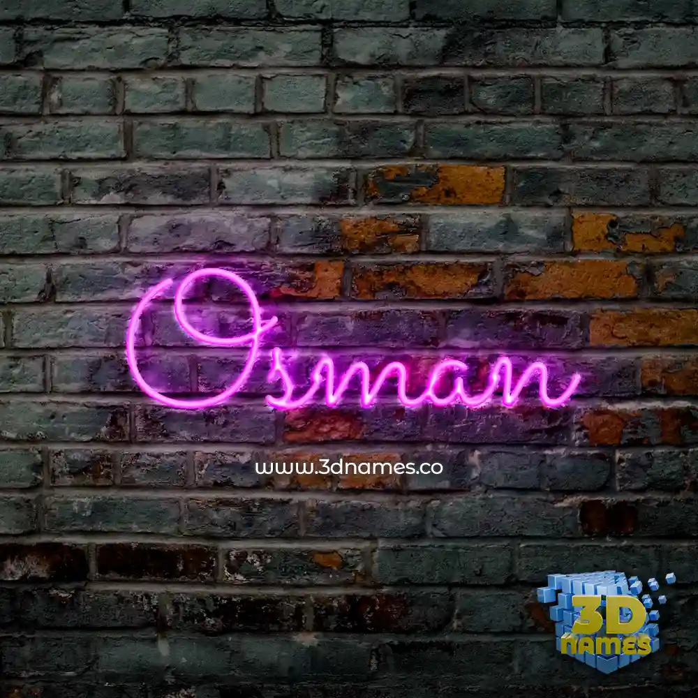 osman in Pink Neon style - 3D name wallpaper