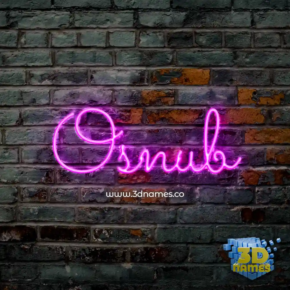 osnub in Pink Neon style - 3D name wallpaper