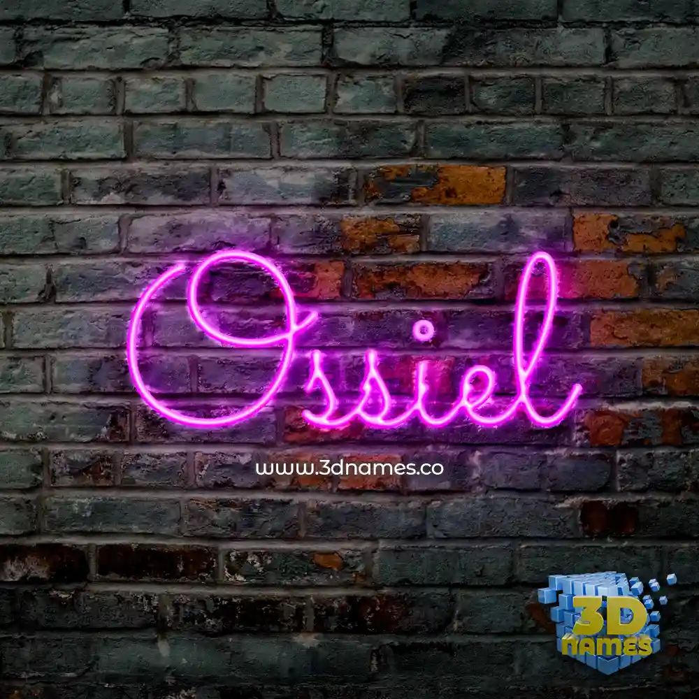 ossiel in Pink Neon style - 3D name wallpaper