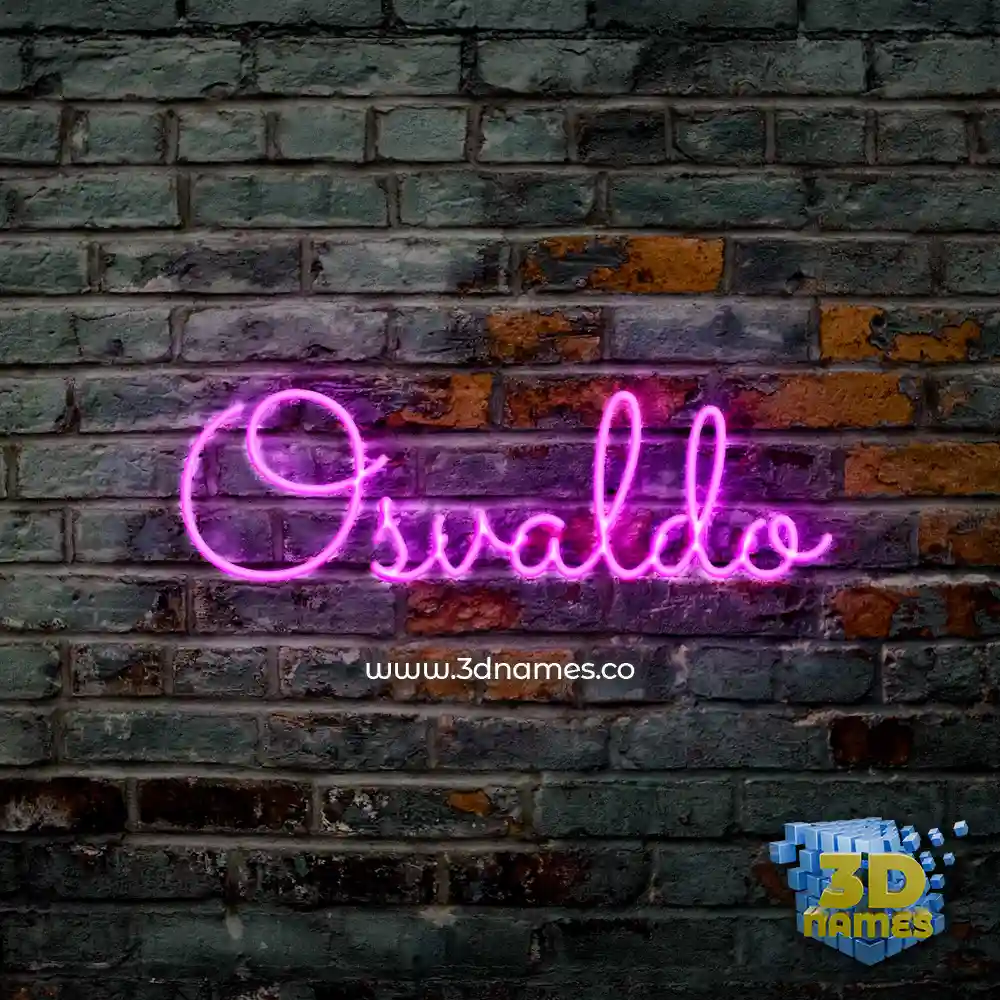 osvaldo in Pink Neon style - 3D name wallpaper
