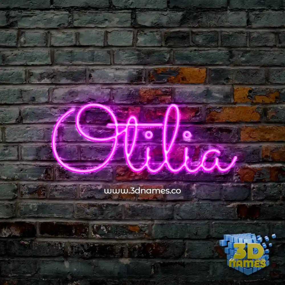 otilia in Pink Neon style - 3D name wallpaper