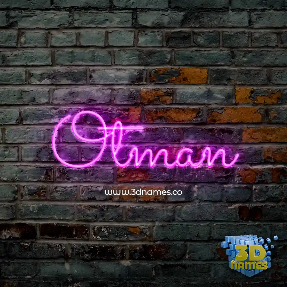 otman in Pink Neon style - 3D name wallpaper