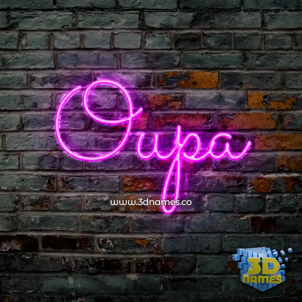 oupa in Pink Neon style - 3D name wallpaper