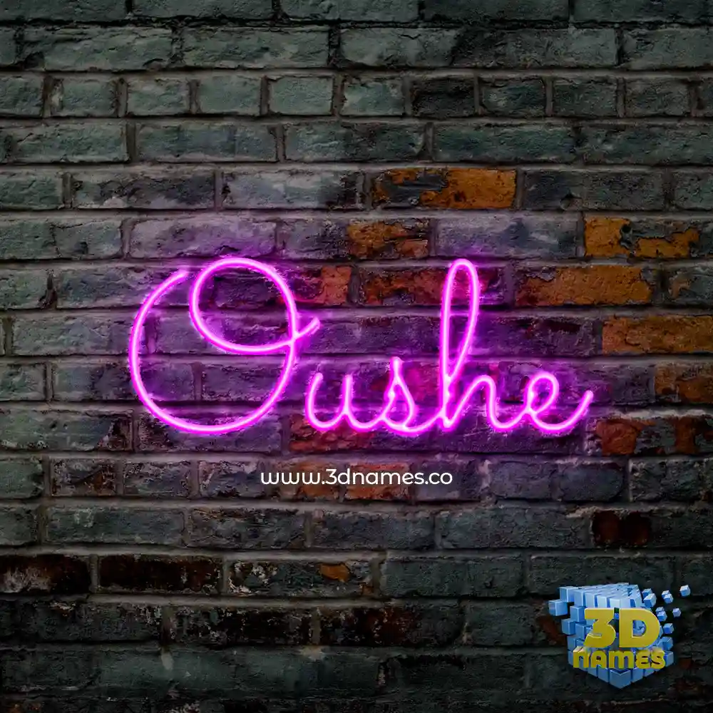 oushe in Pink Neon style - 3D name wallpaper