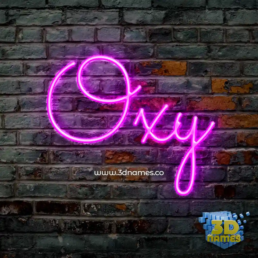 oxy in Pink Neon style - 3D name wallpaper