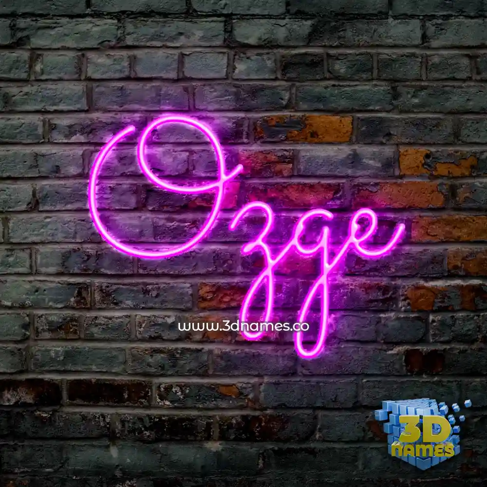 ozge in Pink Neon style - 3D name wallpaper