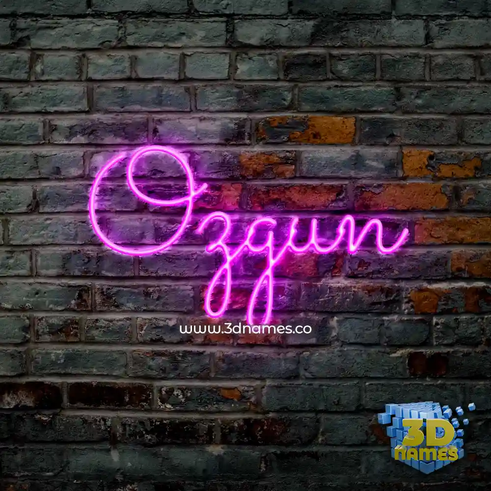 ozgun in Pink Neon style - 3D name wallpaper