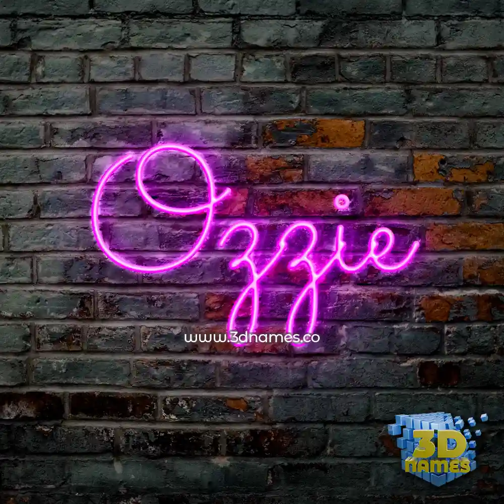 ozzie in Pink Neon style - 3D name wallpaper