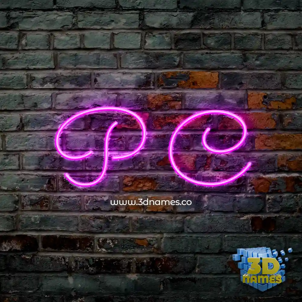 p c in Pink Neon style - 3D name wallpaper