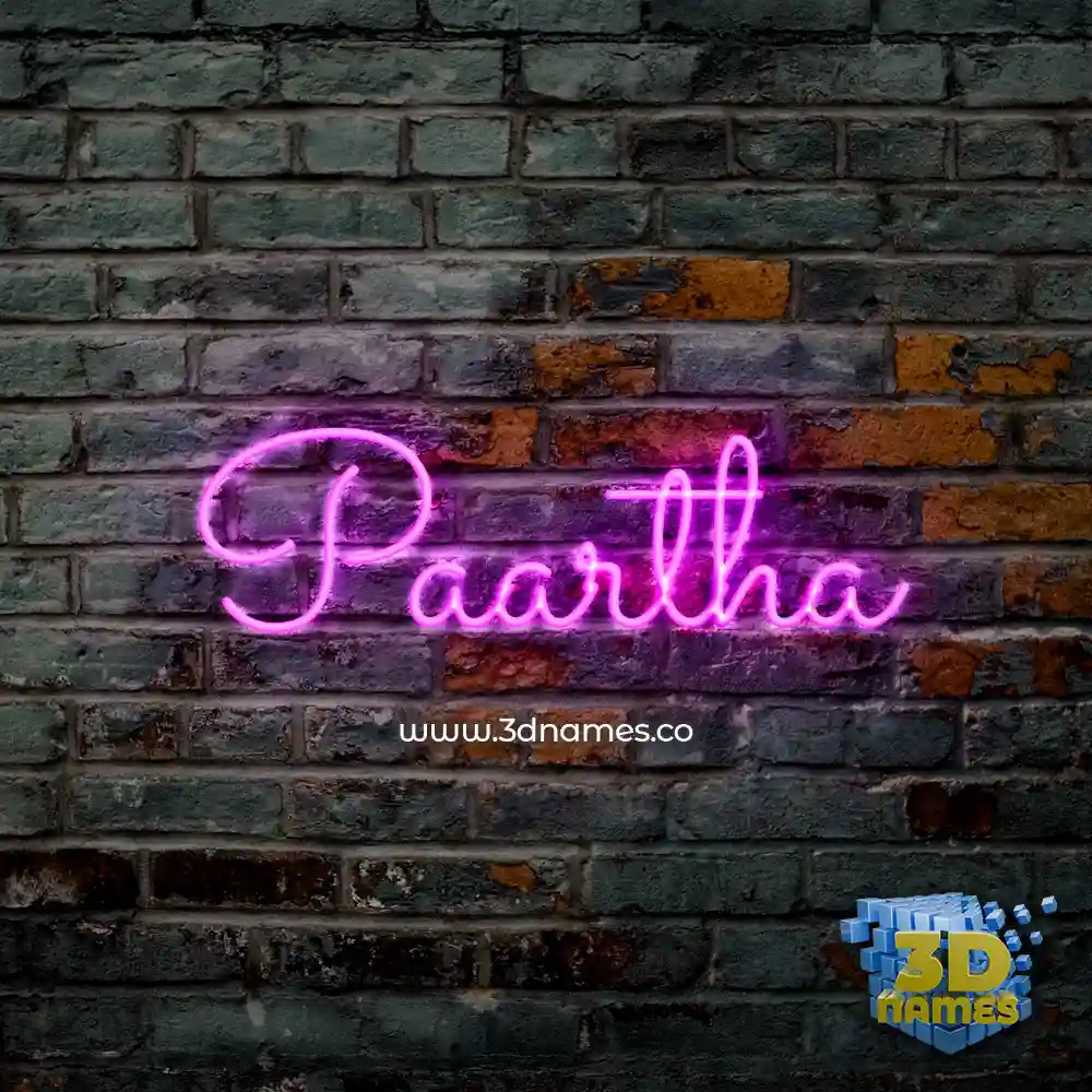 paartha in Pink Neon style - 3D name wallpaper