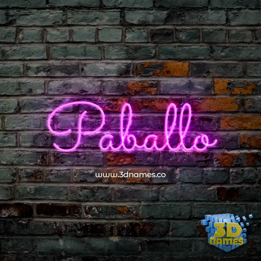 paballo in Pink Neon style - 3D name wallpaper