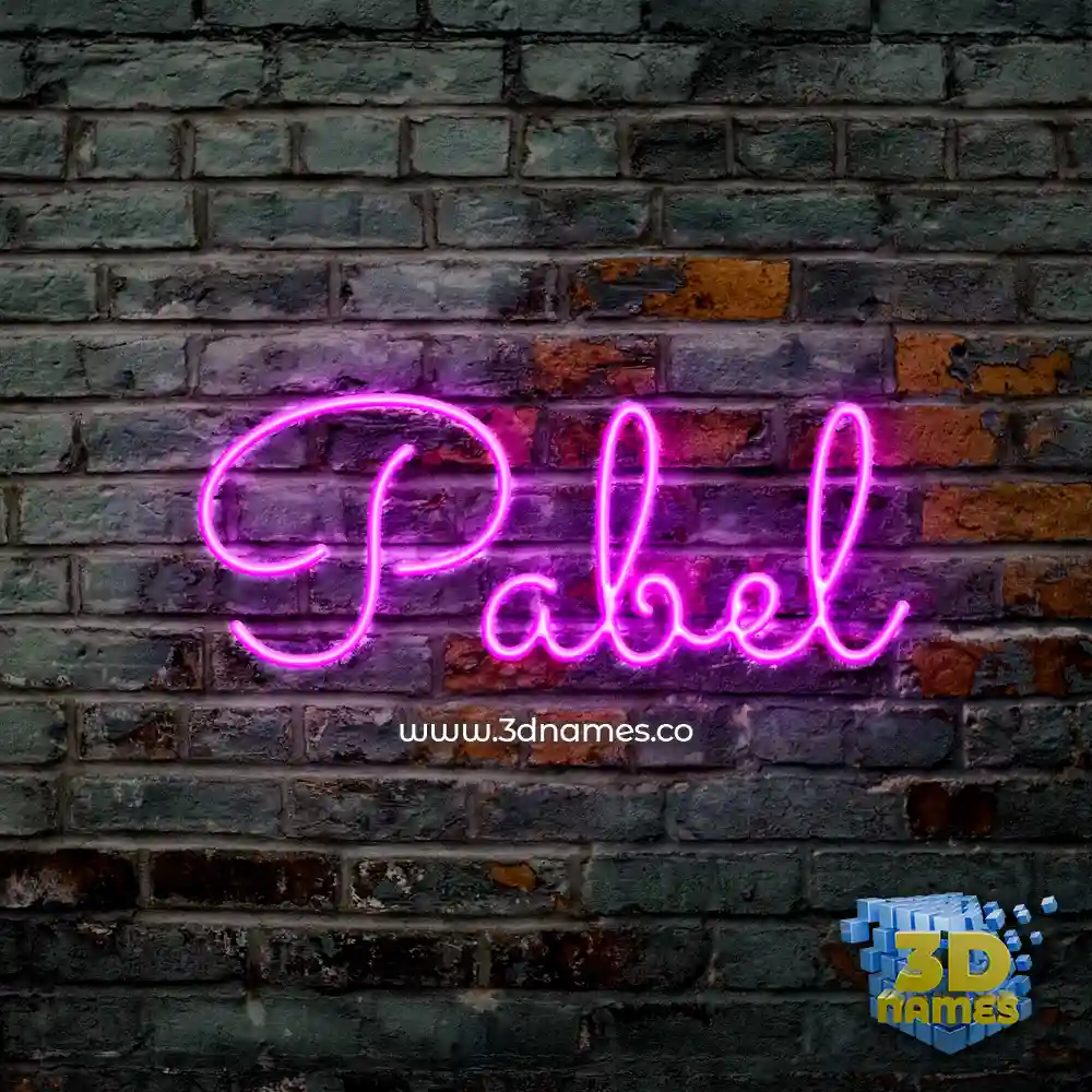 pabel in Pink Neon style - 3D name wallpaper