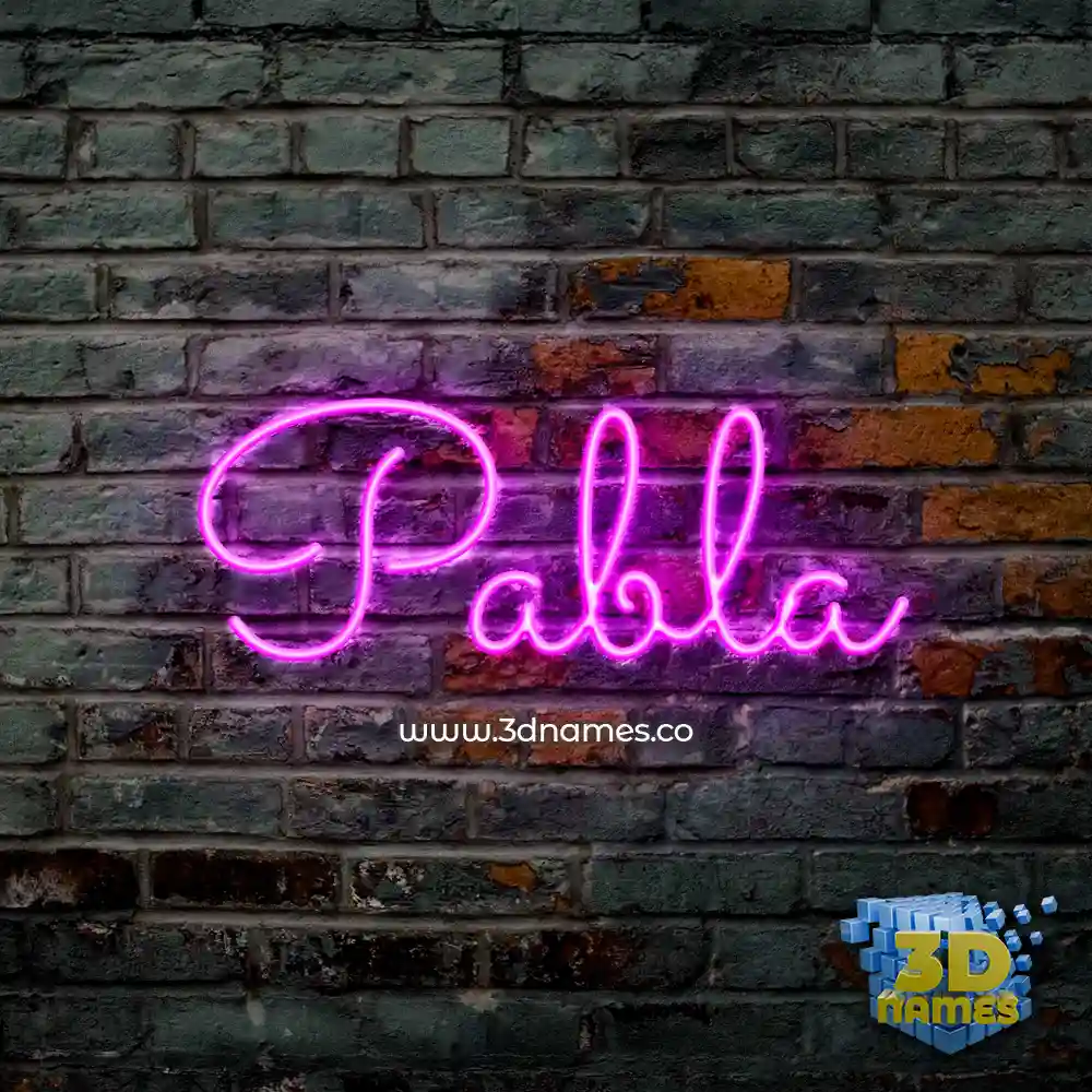 pabla in Pink Neon style - 3D name wallpaper