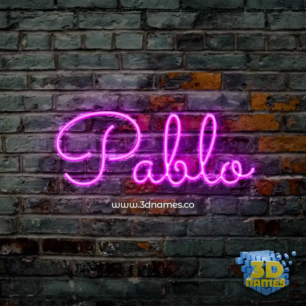 pablo in Pink Neon style - 3D name wallpaper