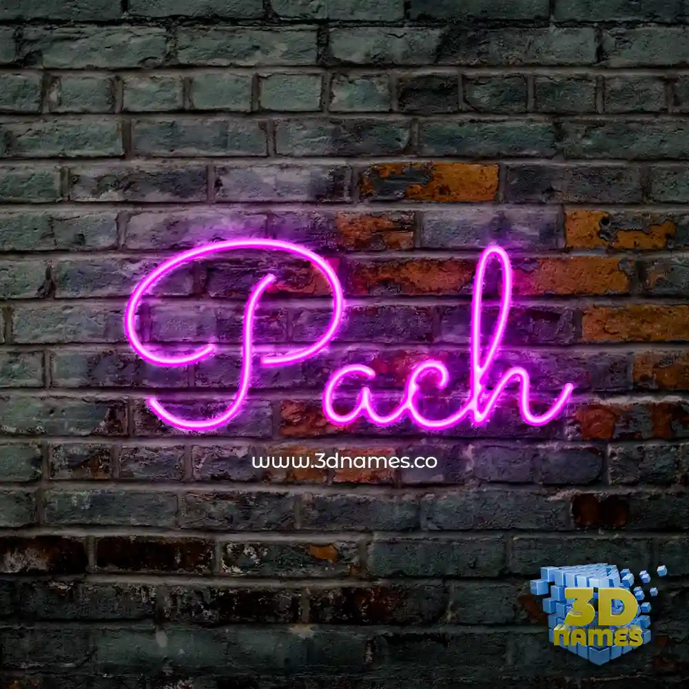 pach in Pink Neon style - 3D name wallpaper