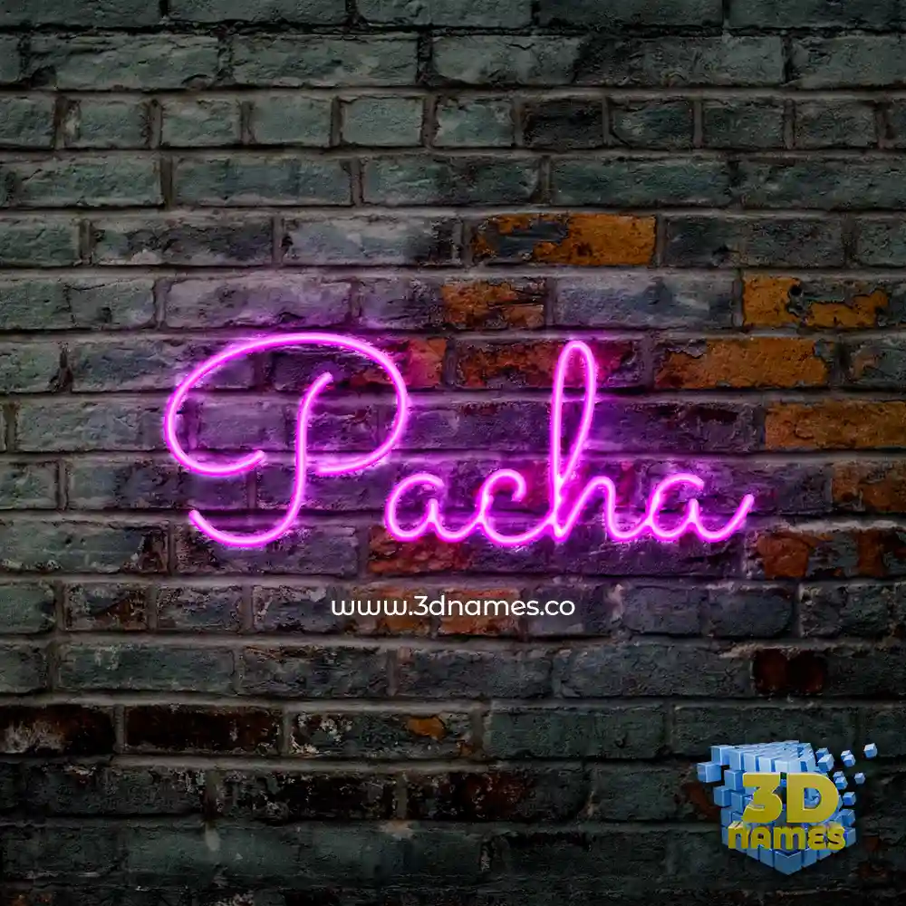 pacha in Pink Neon style - 3D name wallpaper
