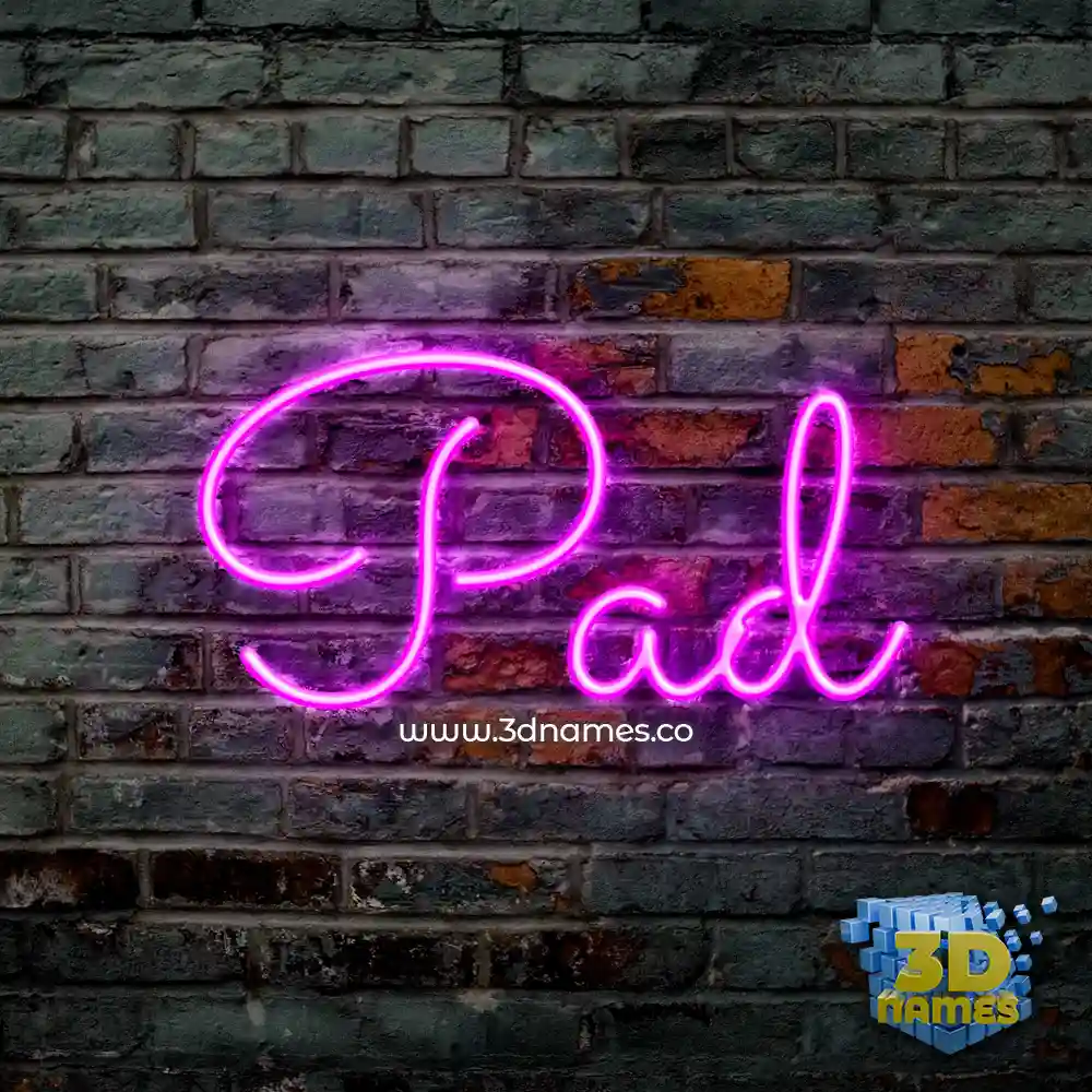 pad in Pink Neon style - 3D name wallpaper