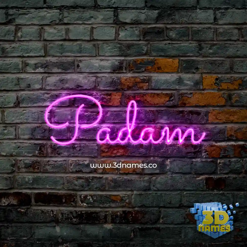 padam in Pink Neon style - 3D name wallpaper