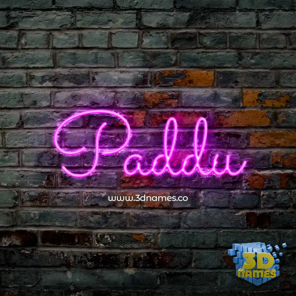 paddu in Pink Neon style - 3D name wallpaper