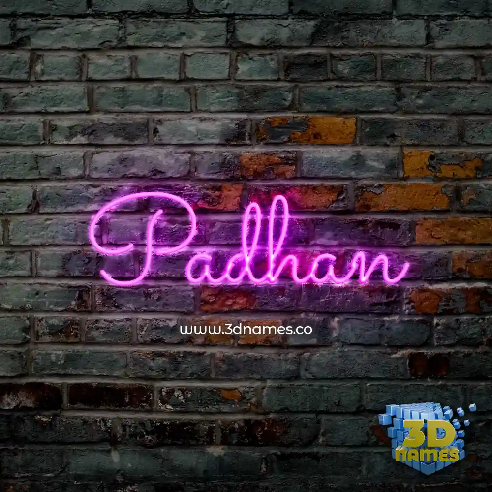padhan in Pink Neon style - 3D name wallpaper